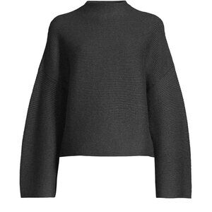 Modern Citizen Lou mock turtleneck ribbed boxy crop sweater in a blue grey 1X